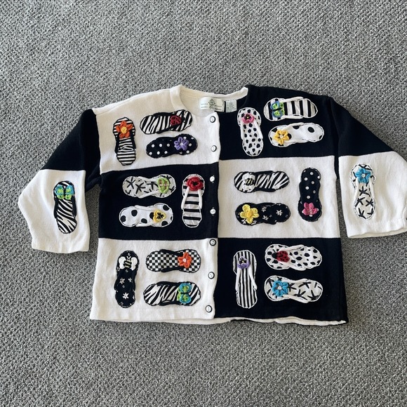 Design Options Sweaters - Vintage Design Options By Philip & Jane Gordon Summer Cardigan Sweater: Sandals